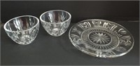 WATERFORD CRYSTAL CANDLE BOWLS & PLATES