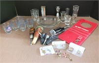 BOTTLE STOPPERS, WINE CHARMS, SHOT GLASSES