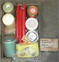 BATTERY OPERATED & VARIOUS SIZE WAX CANDLES