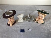 Lot of Vintage Head Vases and More