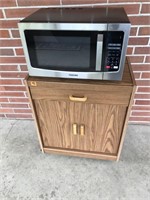 Toshiba Microwave, Cart and Contents