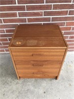 Wooden Side Table with 3 Drawers