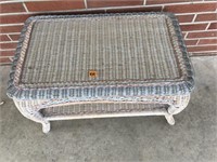 Wicker Coffee Table w/ Glass Table Top Protector