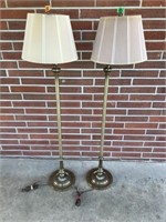 Set of Brass Floor Lamps