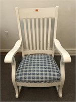 Vintage Wooden White Painted Rocking Chair