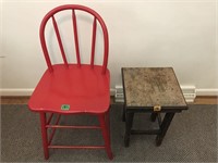 Vintage Childs Chair and Stool
