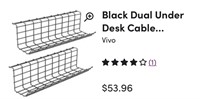 Dual Under Desk Cable Management Tray Organizers