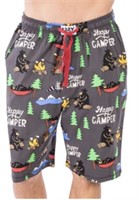 Mens Sz S Happy Camper Pajama Shorts