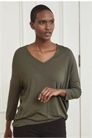 Sz L Long-Sleeve Tunic With Drop Shoulders
