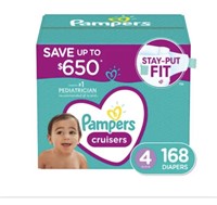 Pampers Cruisers Diapers - Size 4 (22-37lb), 168