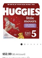 Size 5 120ct Huggies Little Movers Baby