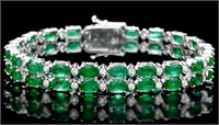 $21,380  19.10 cts Emerald & Diamond 14k Bracelet