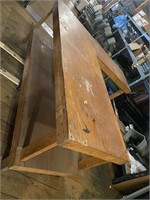 Large L custom made wood table work bench