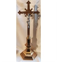 A Large Grand Bronze Altar Cross For Your Home Or