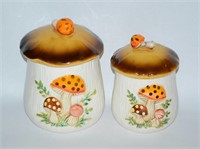 2 Sears Mushroom Cookie Jars 1975 & 1978