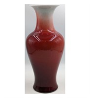 A Fine Chinese Oxblood Crackle Glaze Floor Vase
