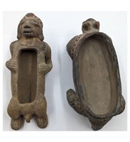 A Pair Of Pre-Colombian Pottery Figure Vessels