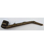 A Middle Eastern Silvered Filigree Pipe