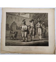 William Henry Bunbury 1750-1811 Etching "Launce"