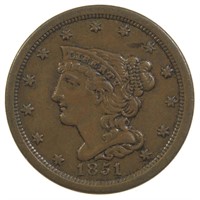 EF-45 1851 Half Cent