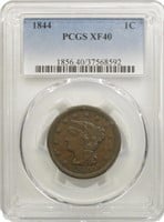 PCGS EF-40 1844 Large Cent