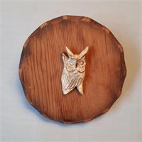 Native Moose Horn Owl Carving