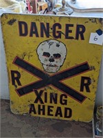 Vintage Railroad Crossing Sign - 24" x 30"