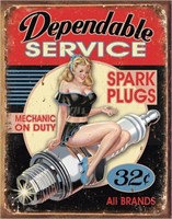 Dependable Service Tin Sign