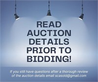 READ THE AUCTION DETAILS PRIOR TO BIDDING