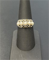 10KT WG Pearl Ring