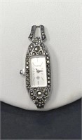 Sterling Marcasite Watch Pendant