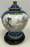 Cloisonné Ginger Jar with Stand