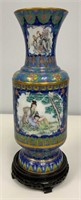 Vintage Chinese Cloisonné Vase on Stand