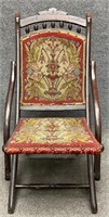 Antique Victorian Carpetbagger Folding Chair