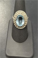 Sterling and Blue Topaz Ring