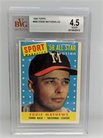 1958 Topps #480 Eddie Mathews '58 All Star BGS 4.5