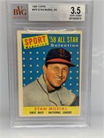 1958 Topps #476 Stan Musial '58 All Star, BGS 3.5