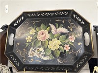 Vintage tin serving tray/as is