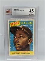 1958 Topps #488 Hank Aaron '58 All Star, BGS 4.5