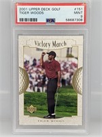 2001 UD Golf Victory March Tiger Woods RC PSA 9
