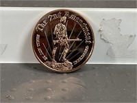 One ounce copper round, .999 purity