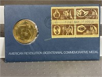 1972 bronze Bicentennial medal and stamp