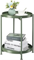 danpinera 2 Tier Metal Side Table w/Removable Tray