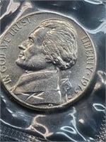 Uncirculated 1973-D Jefferson Nickel In Mint Cello