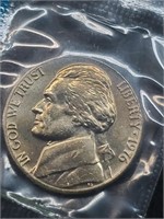 Uncirculated 1976 Jefferson Nickel In Mint Cello