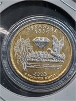 2003 Gold Plated Washington Quarter Arkansas