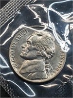 Uncirculated 1984 Jefferson Nickel In Mint Cello
