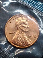 Uncirculated 1976 Lincoln Penny In Mint Cello