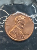 Uncirculated 1988-D Lincoln Penny In Mint Cello