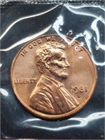 Uncirculated 1981-D Lincoln Penny In Mint Cello